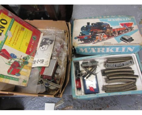 Marklin 00 gauge train set (a/f) together with a quantity of Meccano and Moto Trix