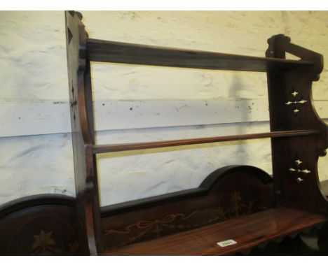 Late Victorian mahogany three shelf wall bracket