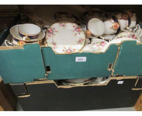 Extensive Royal Albert Cottage Garden pattern dinner and tea service together with a red, blue and gilt decorated tea service