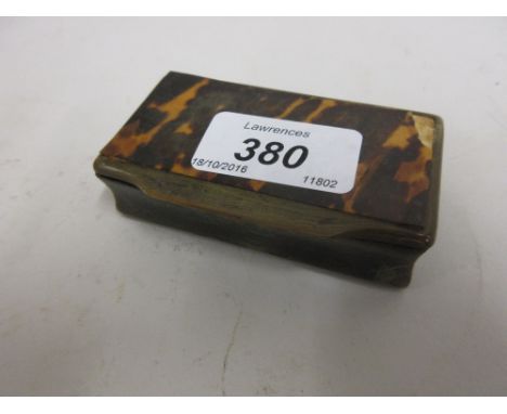 19th Century tortoiseshell and horn snuff box with hinged cover (a/f)
