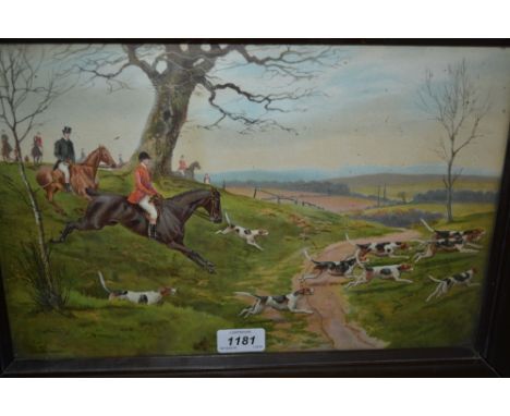 Group of three early 20th Century coloured hunting prints after Rowlandson, framed