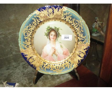 Vienna cabinet plate painted with a portrait of Quellnymphe