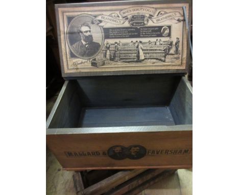 Daws bottle crate, Mallard and Faversham box and an ammunition box containing miscellaneous items