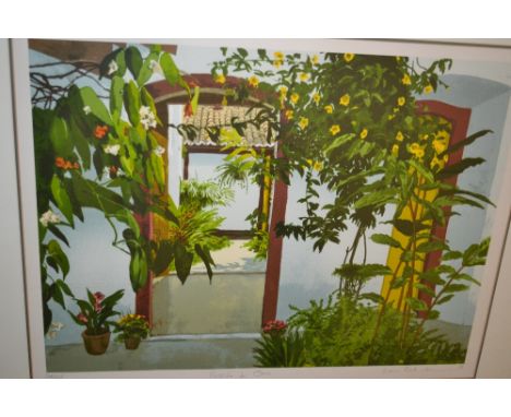 Ilana Richardson Limited Edition No., 174 of 225, signed print, looking through a doorway with various plants