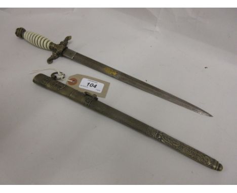 Early 20th Century Austro Hungarian Naval officer's dagger with scabbard, the blade inscribed to the owner and dated 1916
