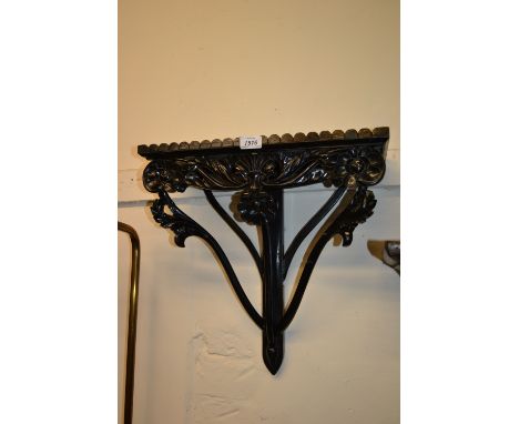 19th Century Colonial ebony floral carved clock bracket, 17.5ins wide x 6.5ins deep x 17.5ins high