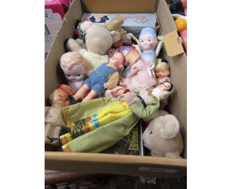 Similar collection of small dolls including: celluloid and ceramic