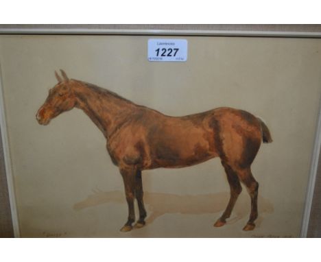 Frank Paton, signed watercolour, portrait of a horse, 1898, 9ins x 12.5ins