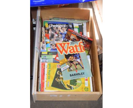 Box of assorted football programs
