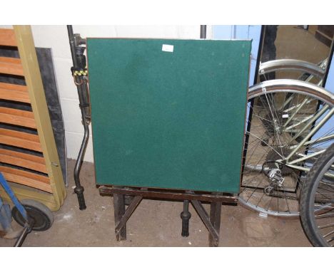 A folding card table