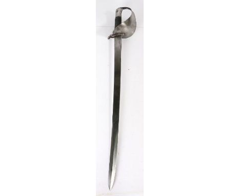 British Pattern 1859 Naval Cutlass Bayonet, slightly curved unfullered steel blade, marked to one side of the ricasso to the 