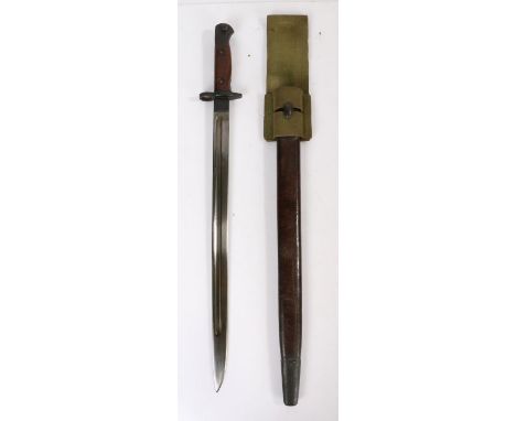 First World War British Pattern 1907 Sword Bayonet by Sanderson, makers name, crown over 'GR', and date 5 '16 to one side of 