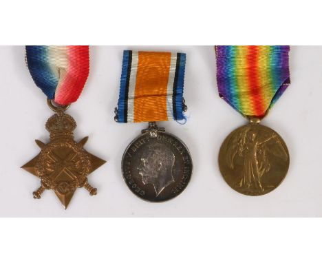 First World War trio of medals, 1914-1915 Star, 1914-1918 British War Medal, and Victory Medal (PLY.9733. PTE. F. SHELDRAKE. 