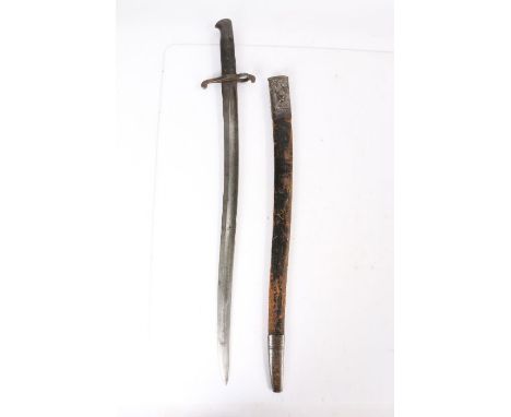 British Pattern 1856/58 Yataghan Sword Bayonet by the German maker Weyersberg,Kirschbaum &amp; Cie, single fullered steel bla