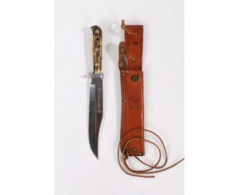 Bowie knife by the German maker Puma, Solingen, steel blade marked ''6396 Handmade, Original Puma - Bowie, Genuine - Pumaster