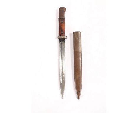 Second World War German M1884/98 III Knife Bayonet, marked to one side of the ricasso '43asw' for the date 1943 and maker&nbs