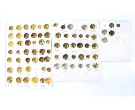 Collection of British Indian Army tunic buttons from East India Company period to Second World War, to include, Victorian gil