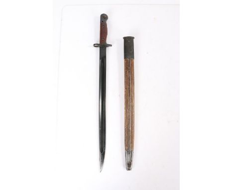 Second World War Pattern 1907 Sword Bayonet, date 2/43 to ricasso with 'OA' for the maker Orange Arsenal, Australia, wooden g