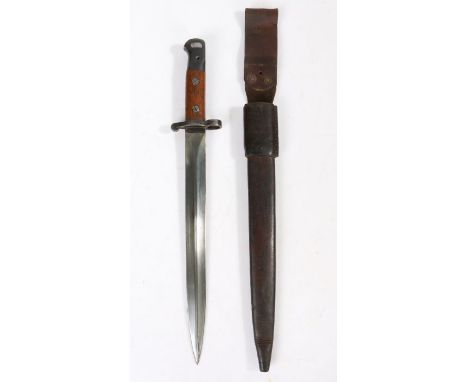 British Pattern 1903 Knife Bayonet, no markings to the blade, pommel stamped with 'B' over '229', and crossed out '221C', the