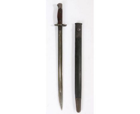 Second World War British Pattern 1907 Sword Bayonet by Wilkinson Sword Company, maker mark 'WSC' and date 7 '42 to one side o