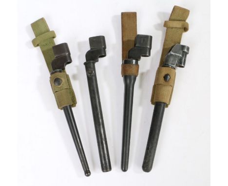 Selection of British No.4 Spike Bayonets starting with the Scarce No.4 Mk1 Cruciform Spike Bayonet, socket marked with royal 