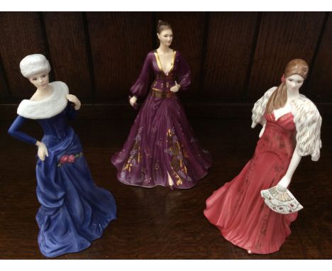 Three Royal Worcester figurines, Jasmine, Chloe and Jennifer.