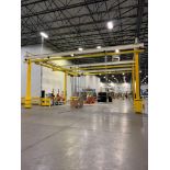Unified Industries 4-Post Overhead Crane System, (2) Rails Rated To 800 LB. Each, w/ Knight Air Bala