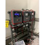 Cart Battery Recharging Station: (3x) Enersys 24V Chargers, (18x) NexSys Cart Batteries & Carts ***$