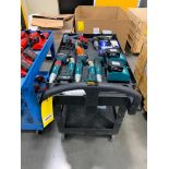 Cart w/ (5x) Makita LXT 3/8" Cordless Wrenches, (2x) Makita DC18RA Chargers, Bosch 18V Drill w/ Char