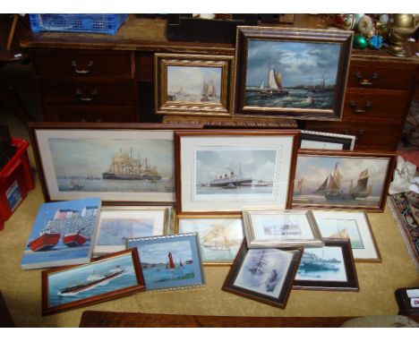 A mixed lot of paintings and prints with a maritime theme, to include an M.G.Pearson signed limited edition print (65/1000) o