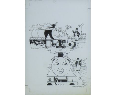 MARWOOD, TIMOTHY (1954-2009) British (AR), Thomas the Tank Engine, original artwork, pen and ink on card, signed and dated '9