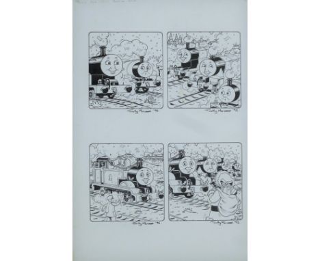 MARWOOD, TIMOTHY (1954-2009) British (AR), Thomas the Tank Engine, original artwork, pen and ink on card, signed and dated '9
