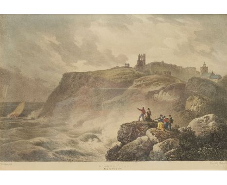 After Francis Nicholson (British 1753-1844): Scarborough from the North Cliff, colour lithograph printed by Charles Joseph Hu