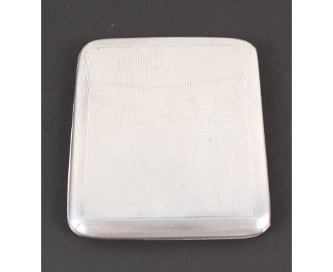 A silver cigarette case with engine turned decoration, Mappin & Webb, Birmingham 1930