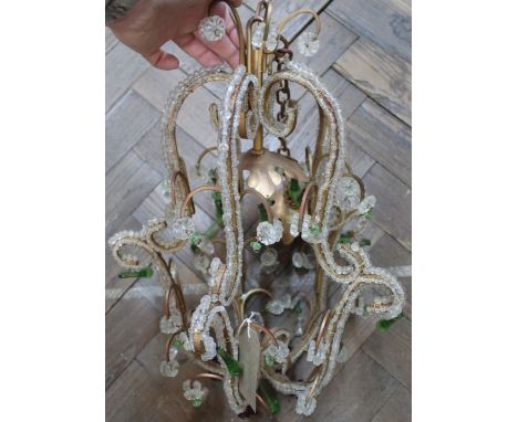 A Venetian beaded and coloured droplet glass light fitment