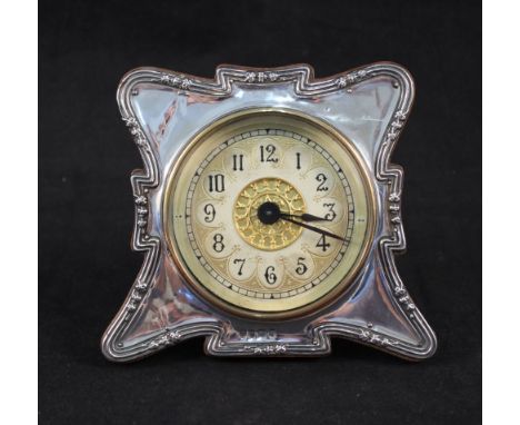 An Art Nouveau silver table clock, Birmingham 1906