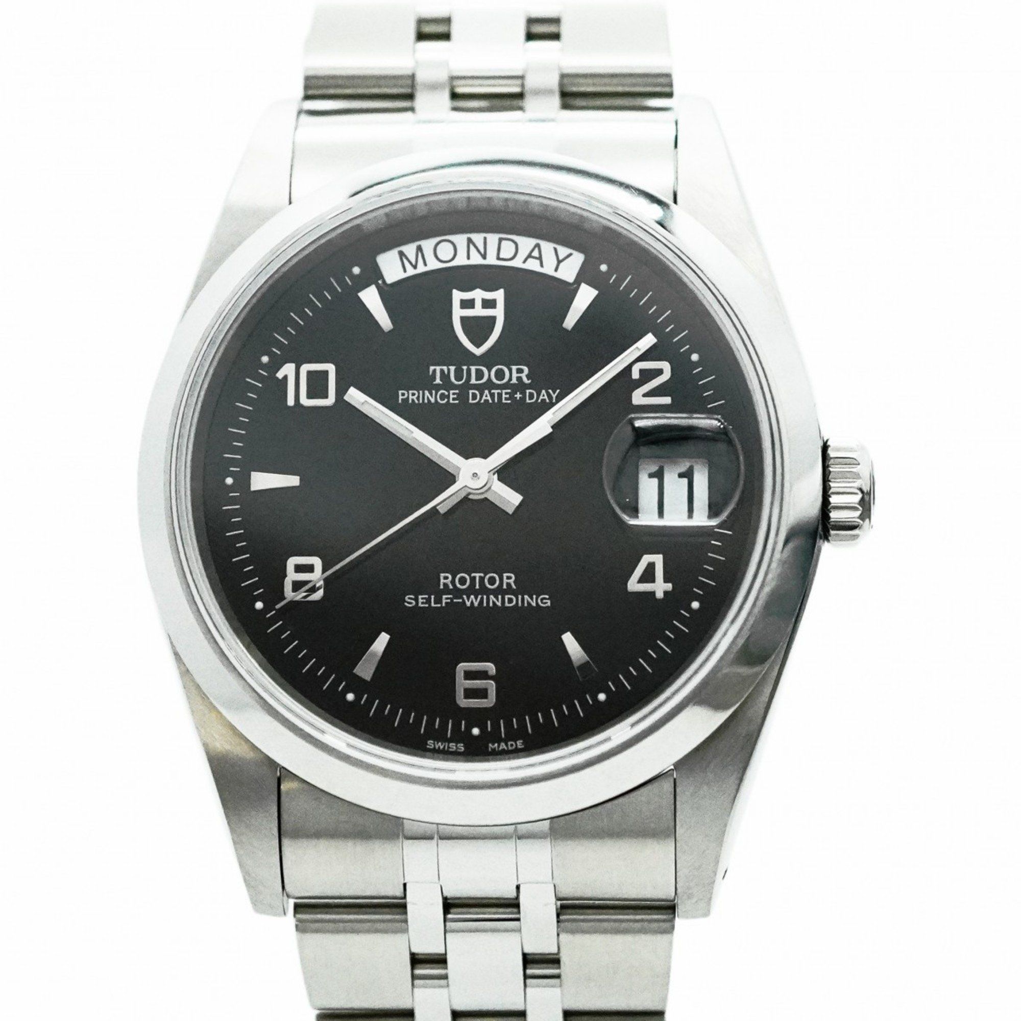 Tudor Prince Date Day Unique 76200 Black Dial Watch Men's