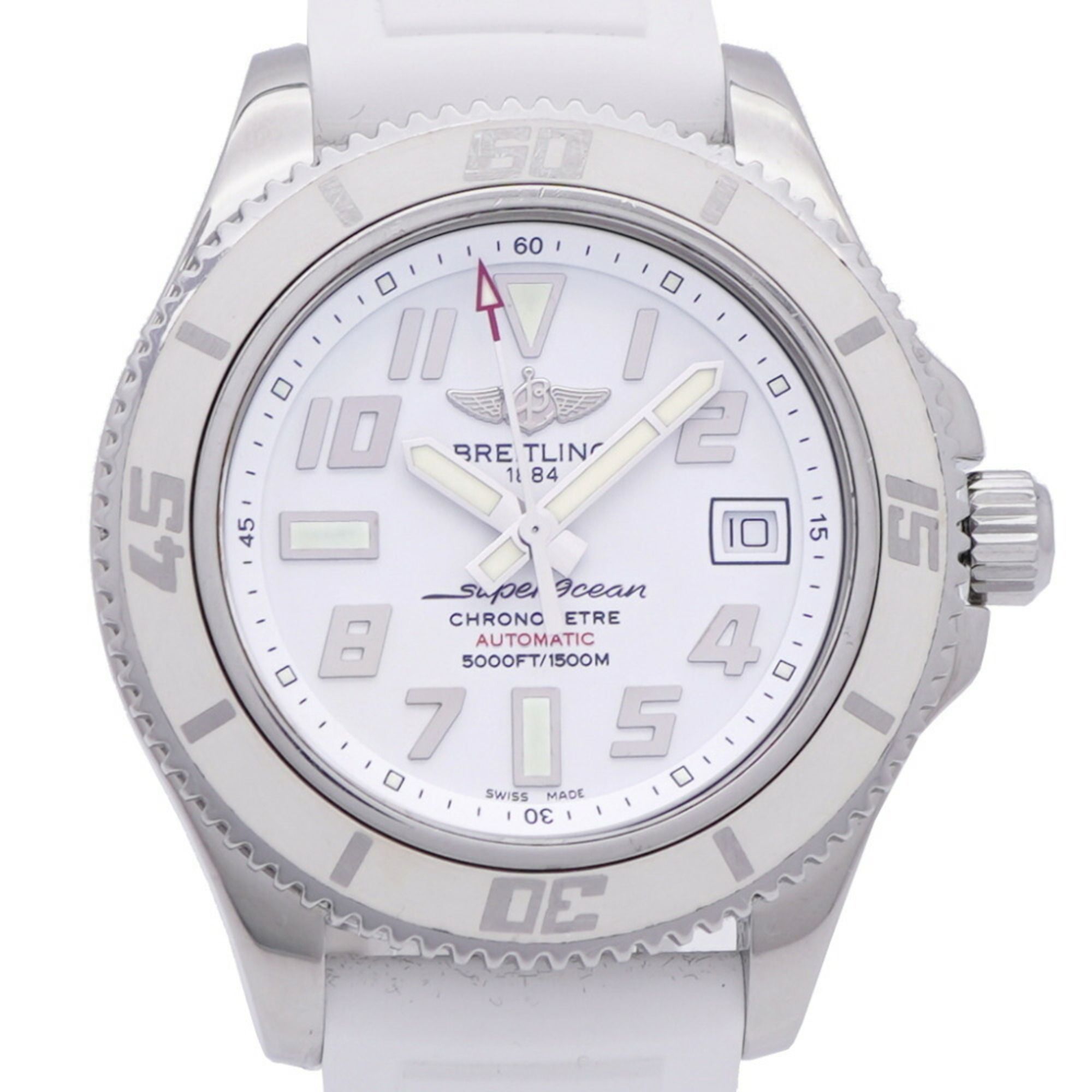 Breitling Superocean 42 A17364 Automatic Watch SS/Rubber White 0187BREITLING Men's
