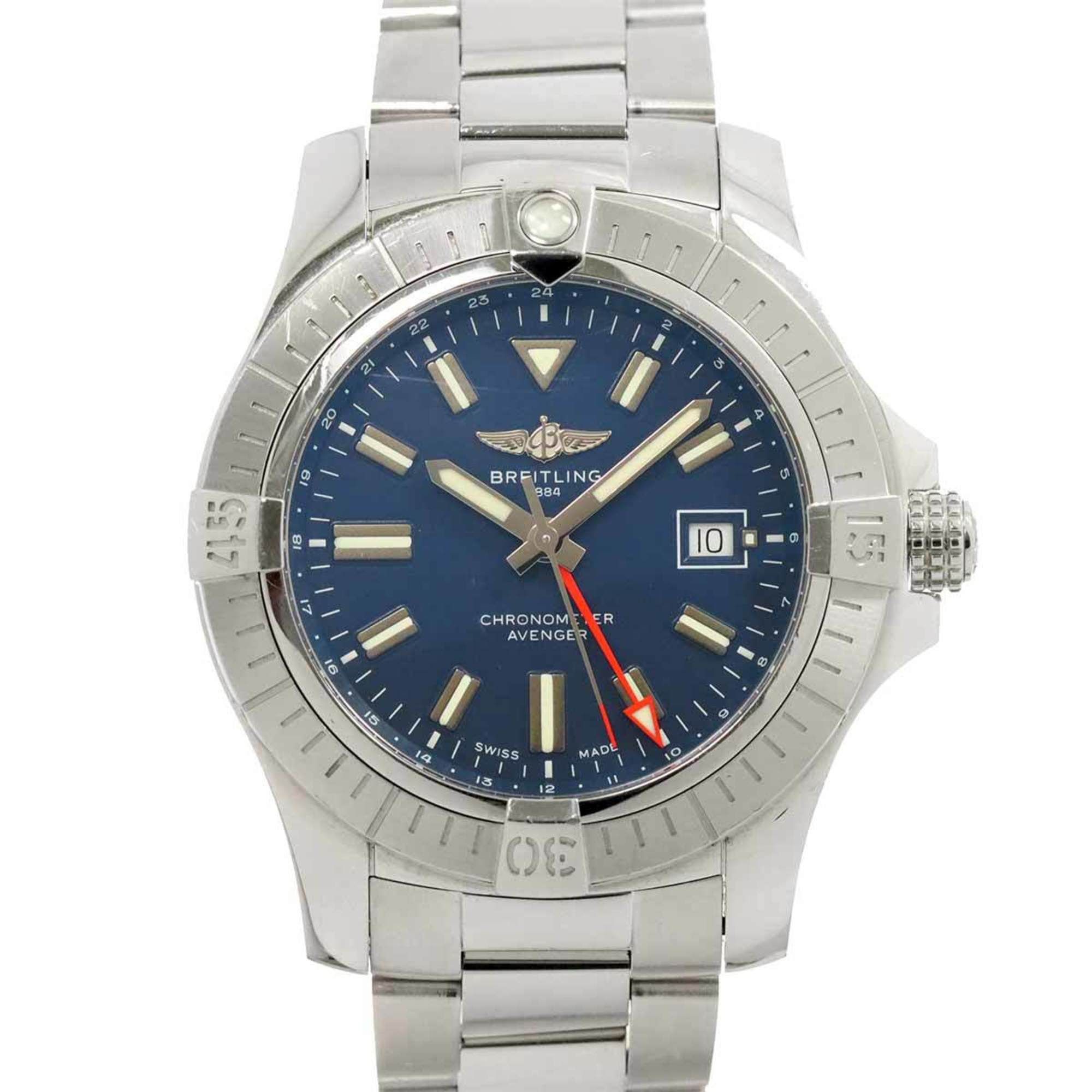 BREITLING Avenger2 GMT A32395 Men's Watch Date Blue Automatic Self-Winding