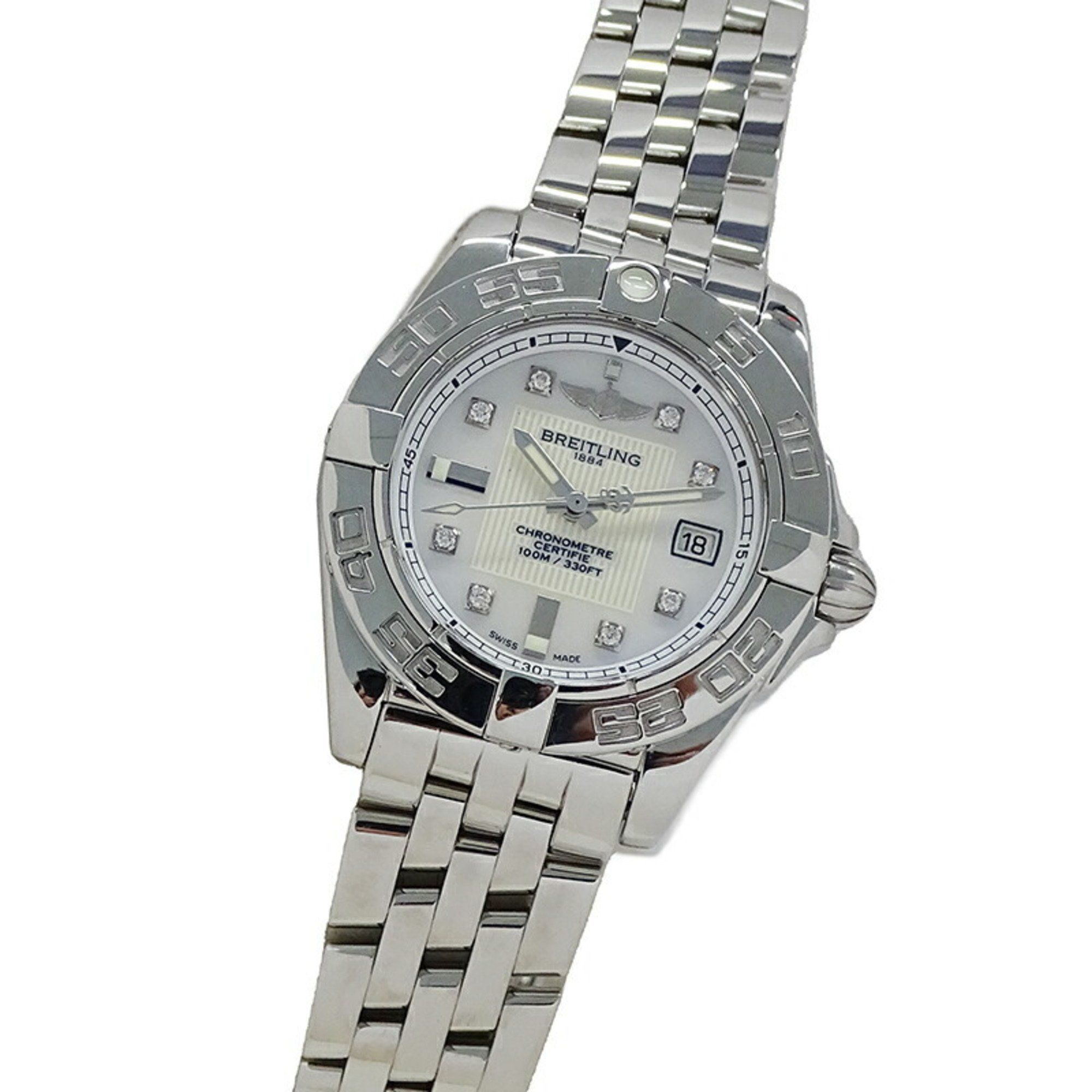 BREITLING Cockpit Lady Galactic 32 A71356 Watch for Women, Date, Shell, 8P, Diamond, Quartz, Stainle