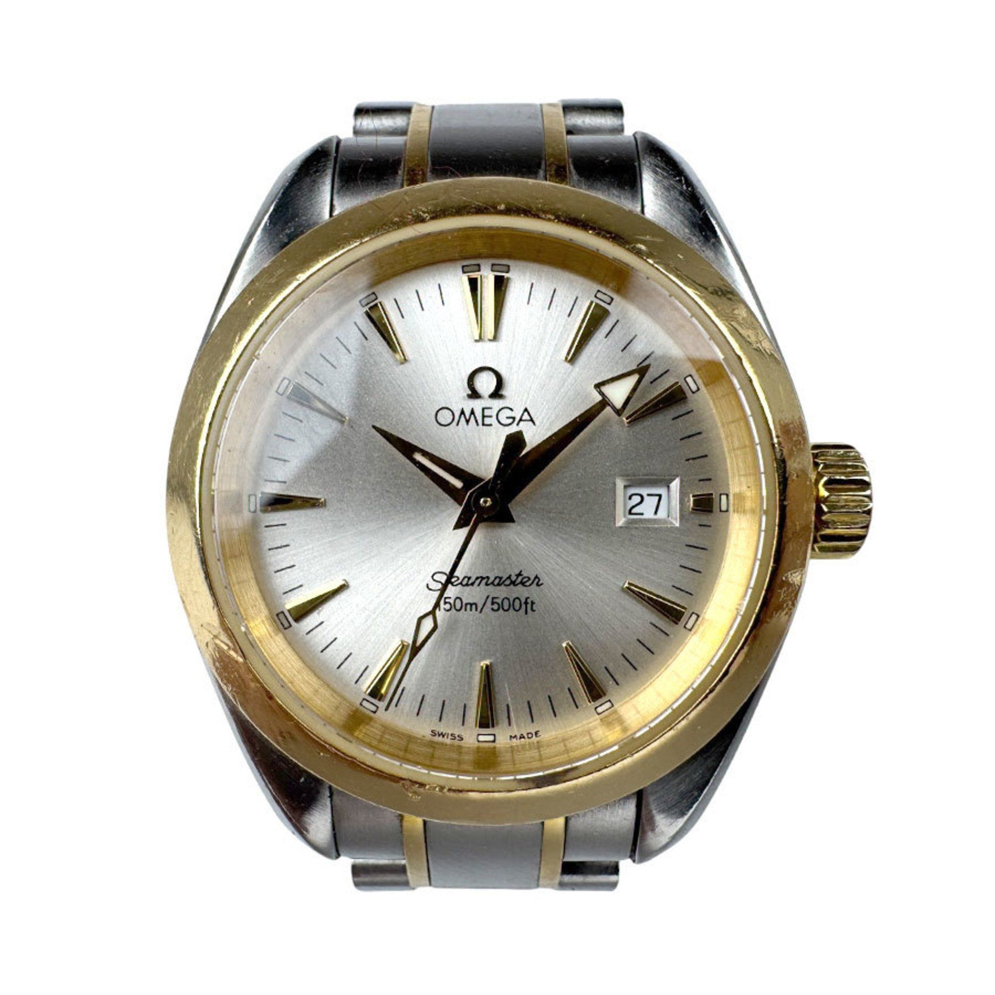 OMEGA Watch Seamaster Aqua Terra Stainless Steel YG Silver Gold Ladies Quartz u0015