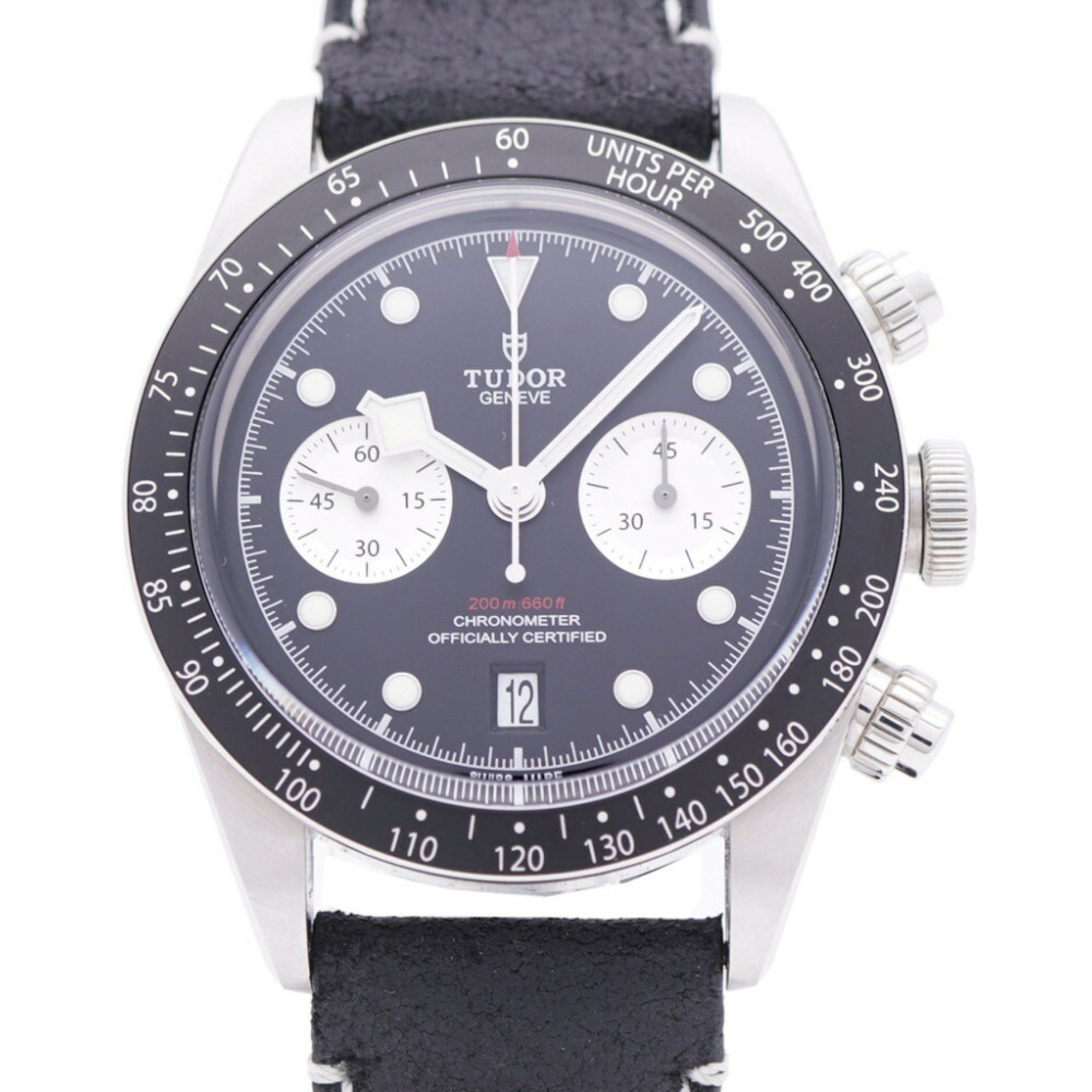 Tudor Black Bay Chrono Heritage 79360N Automatic Watch SS/Leather Dial 1452Tudor Men's