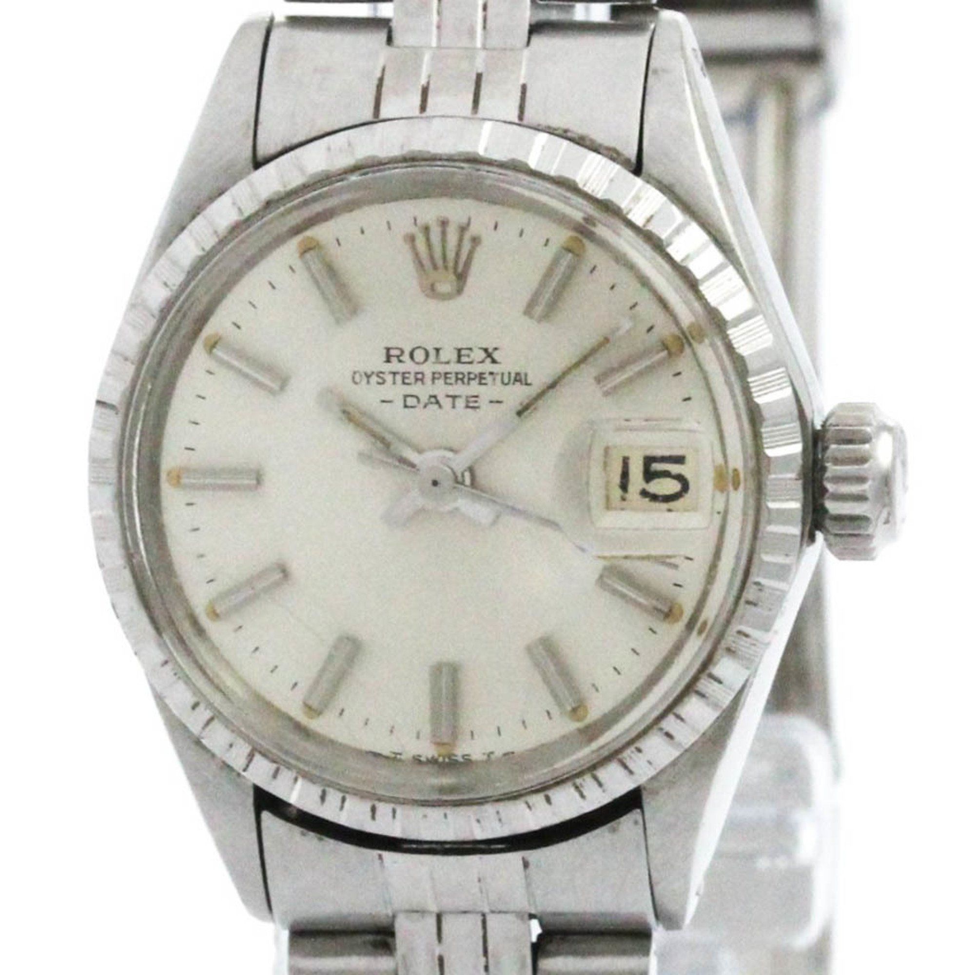 Vintage ROLEX Oyster Perpetual Date 6524 Steel Automatic Ladies Watch