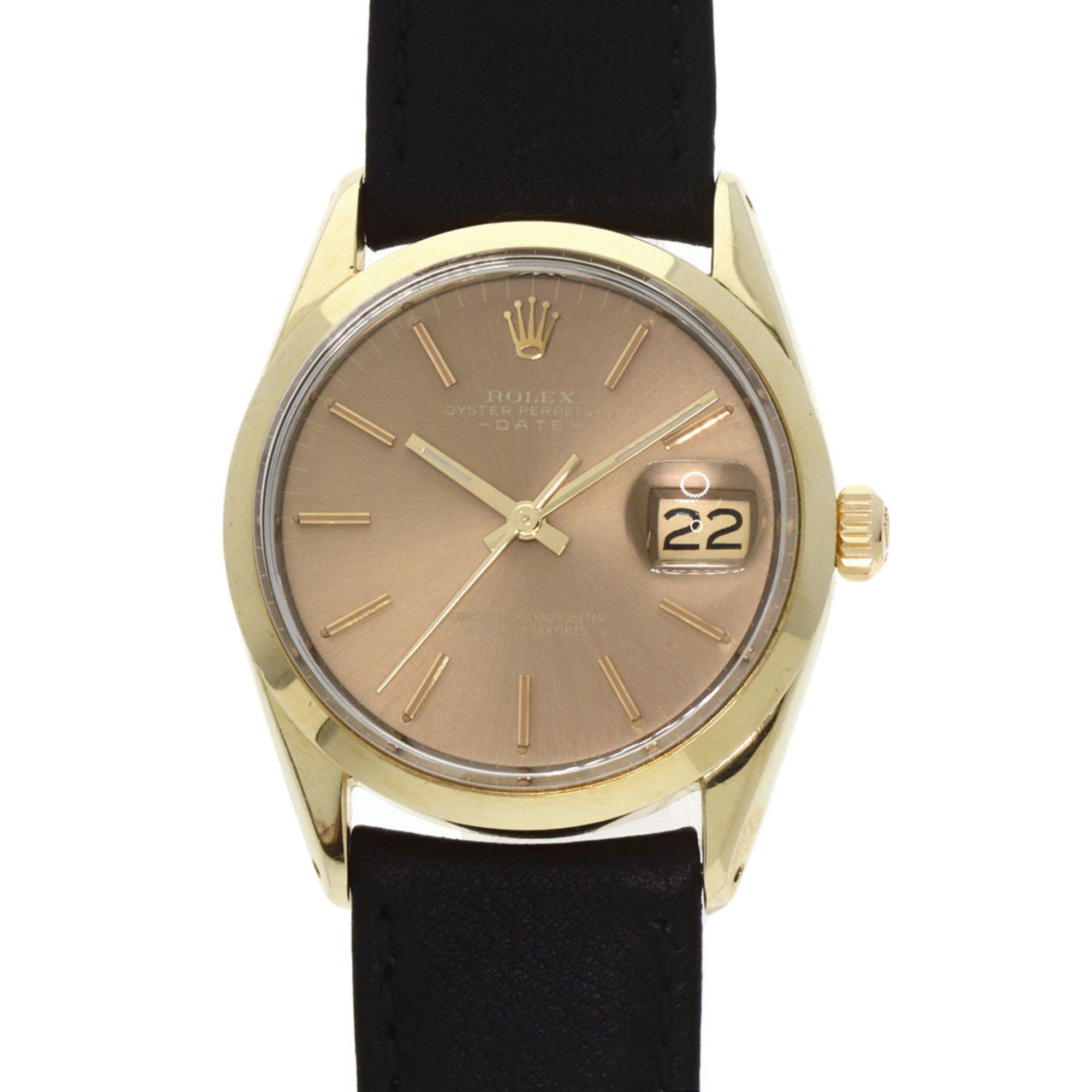 Rolex 1550 Oyster Perpetual 1970 Watch GP Leather Men's