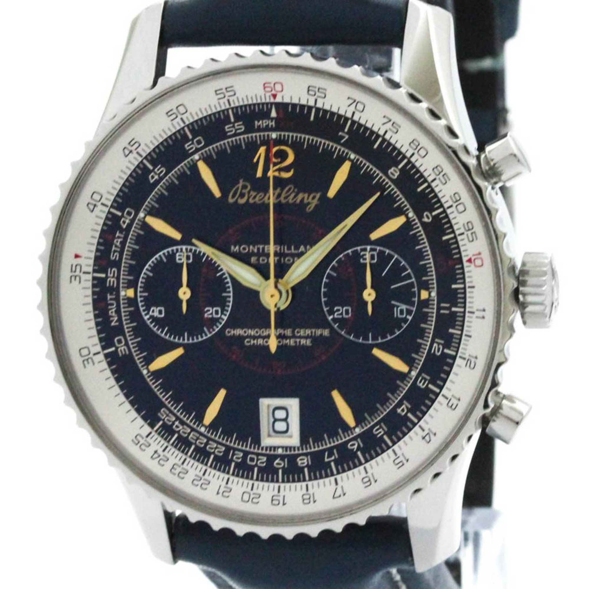 Polished BREITLING Navitimer Montbrillant Edition Steel Watch A48330