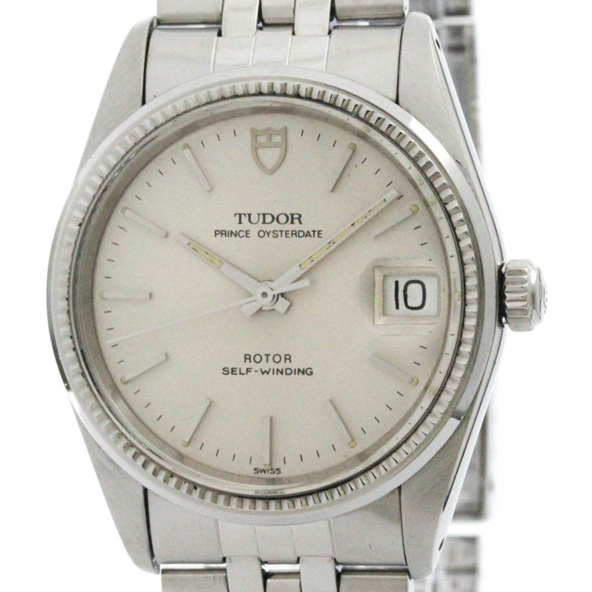Polished TUDOR Prince Oyster Date Steel Automatic Mens Watch 75030