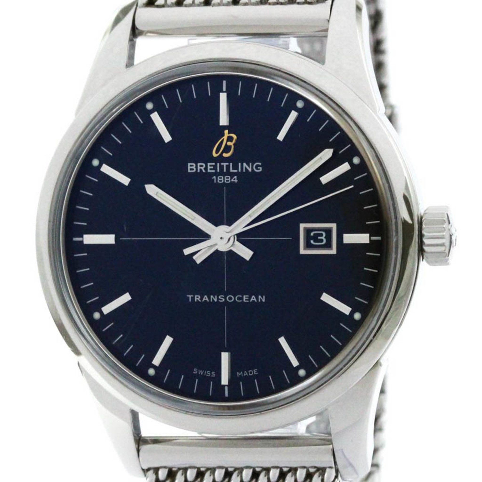 Polished BREITLING Transocean Steel Automatic Mens Watch A10360