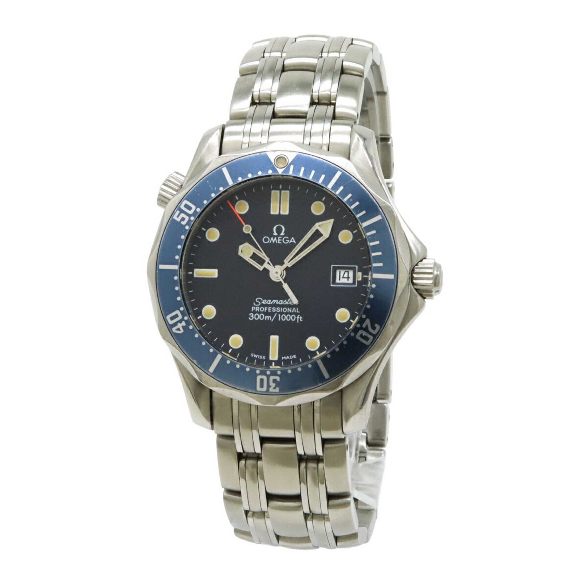 OMEGA Seamaster Professional 300 Date Blue Dial Boys Quartz Watch 2561.80