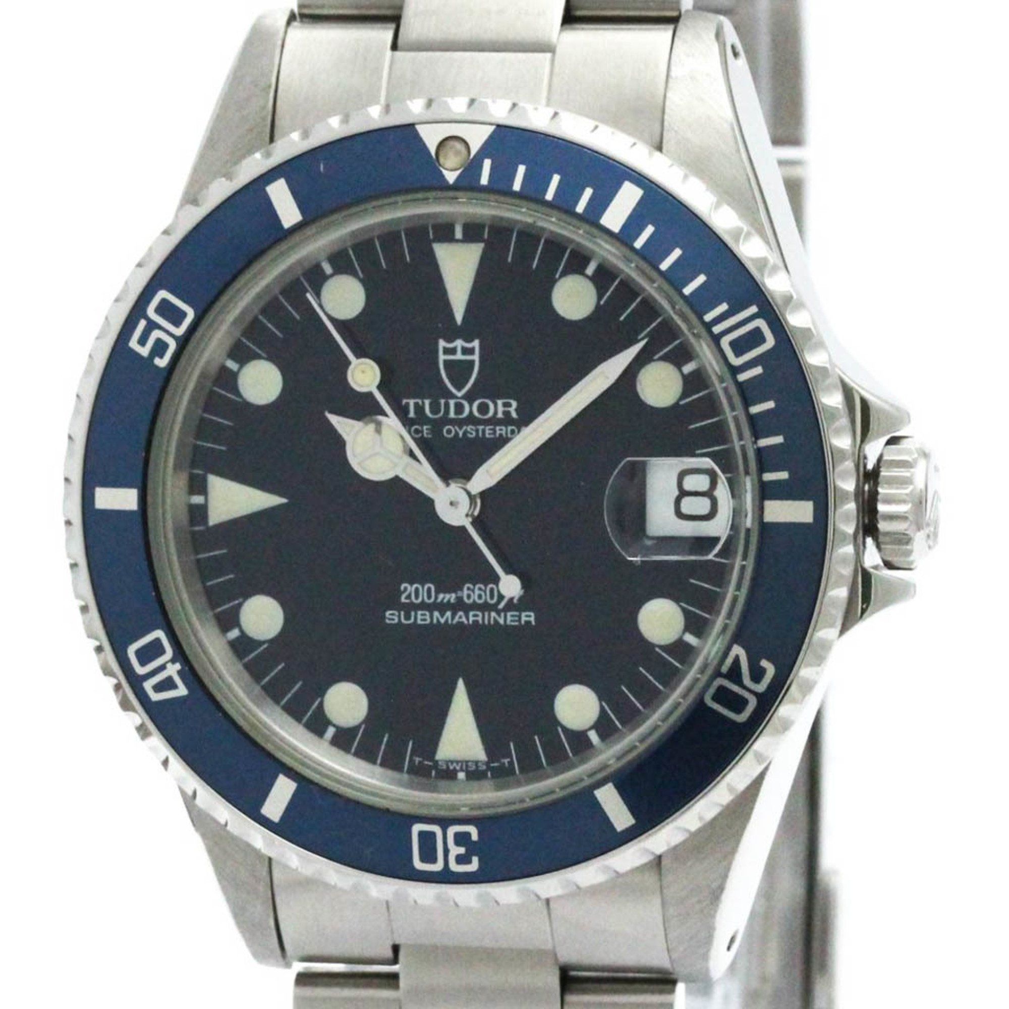Polished TUDOR Rolex Prince Oyster Date Submariner Steel Watch 75090