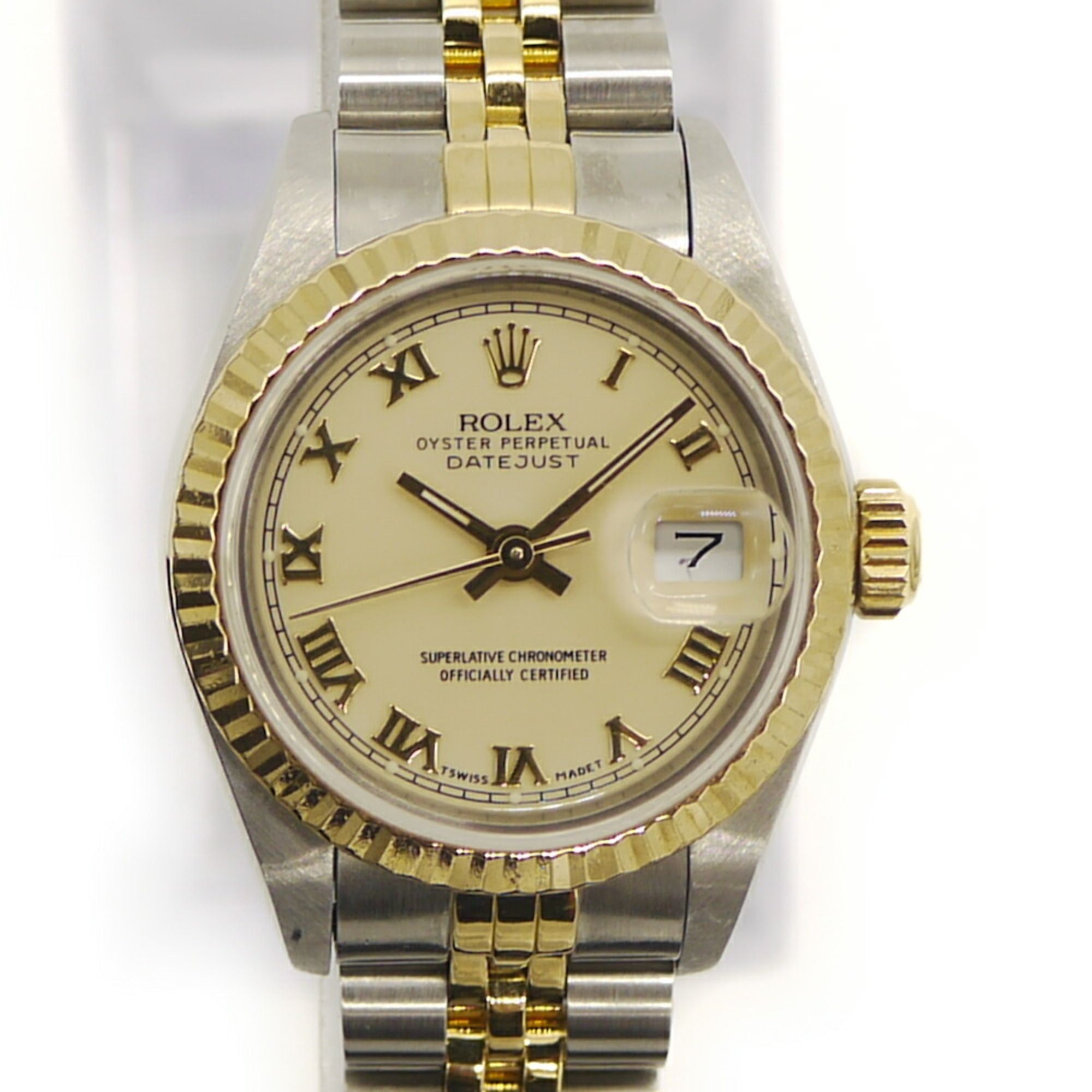 ROLEX Rolex Datejust 69173 E-series Automatic Watch Roman Numerals Ivory Dial Ladies